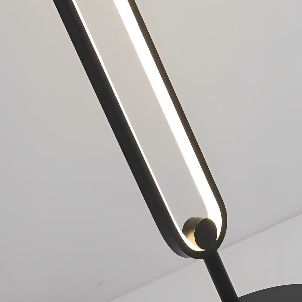 Lunaris | Modern Black Oval Standing Floor Lamp with Warm LED Light 5