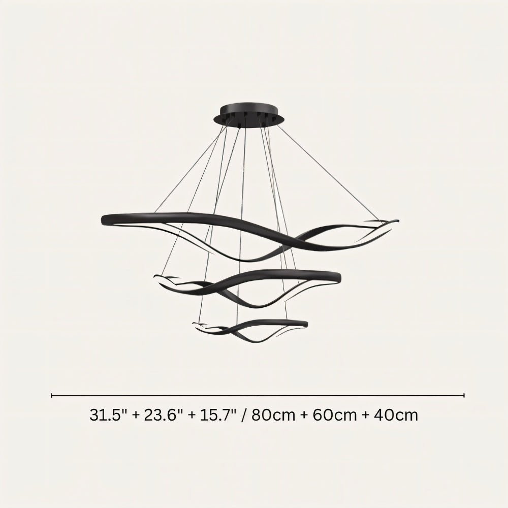 Freyza - Lunaris | Modern Elegant LED Chandelier with Curved Design