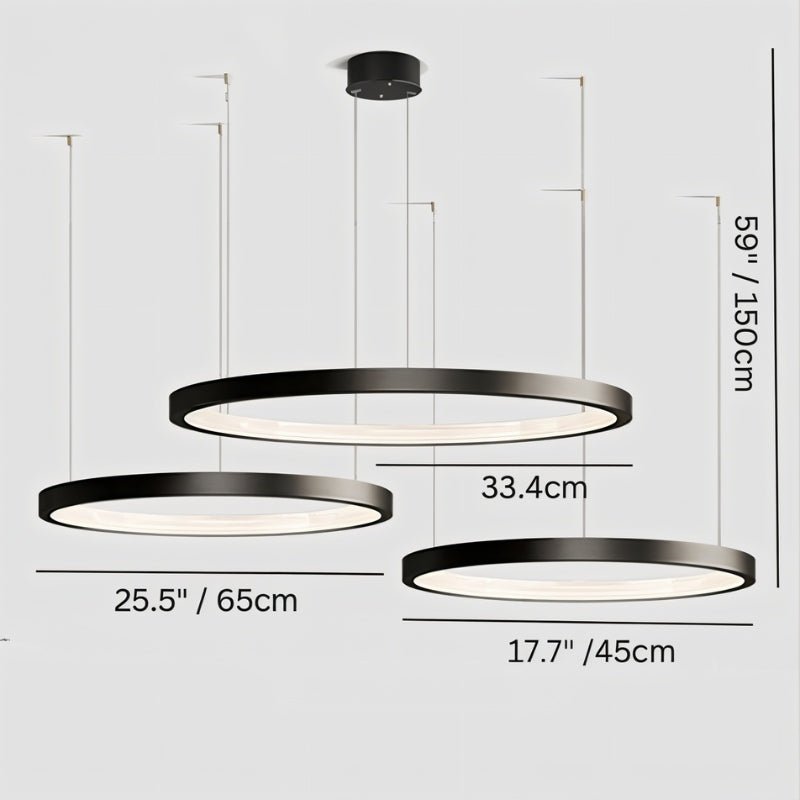 Freyza - Lunaris | Stylish Black Modern Chandelier Light for Dining Room Elegance