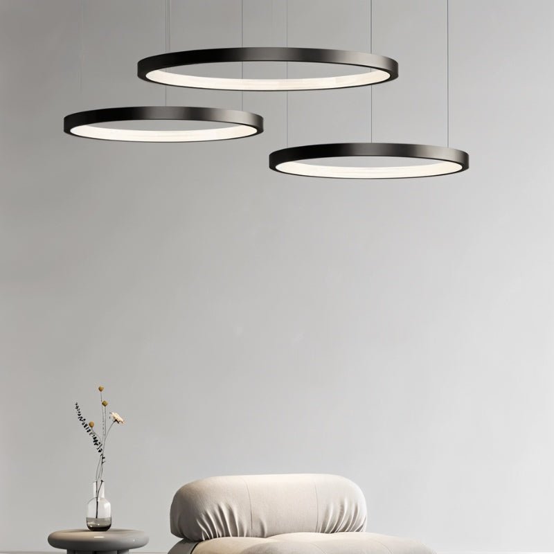 Freyza - Lunaris | Stylish Black Modern Chandelier Light for Dining Room Elegance