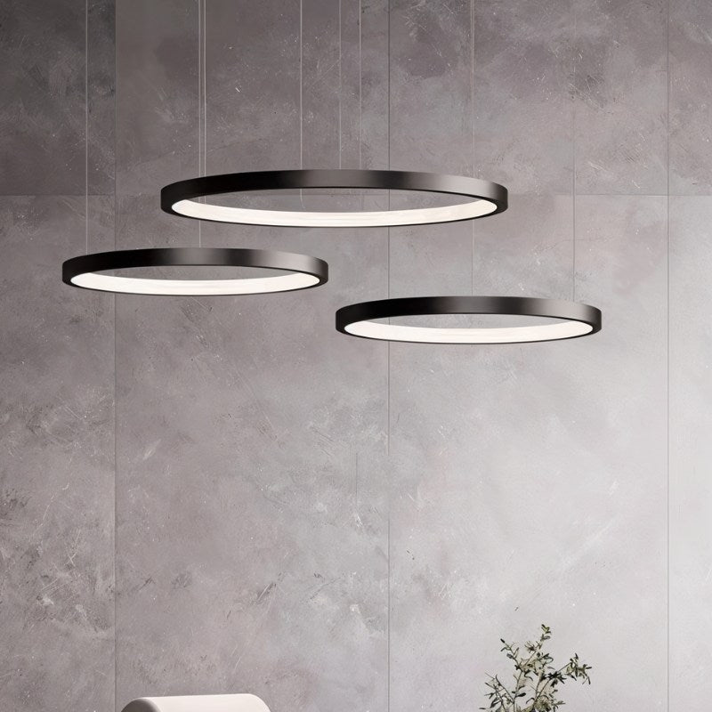 Freyza - Lunaris | Stylish Black Modern Chandelier Light for Dining Room Elegance