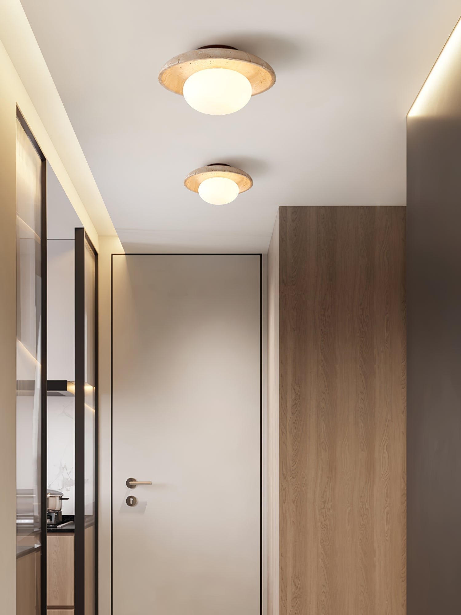 Freyza | Plafonnier minimaliste en travertin Cataliel – Chambre et salon minimalistes