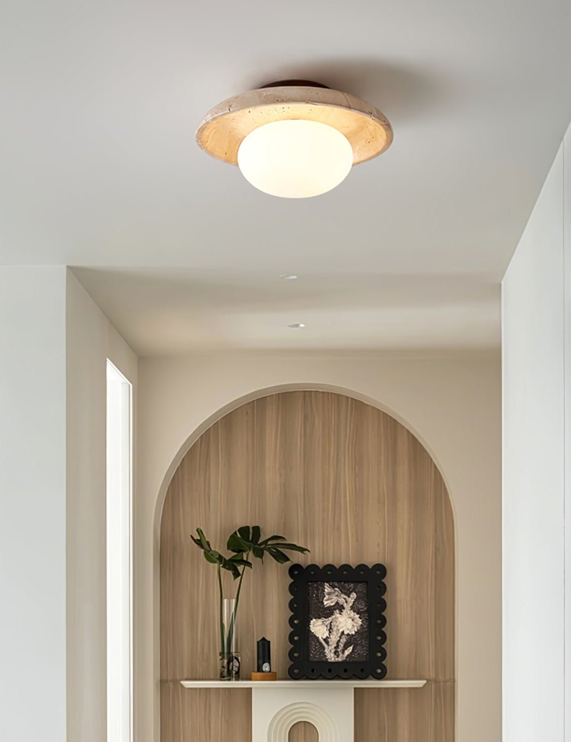 Freyza | Plafonnier minimaliste en travertin Cataliel – Chambre et salon minimalistes
