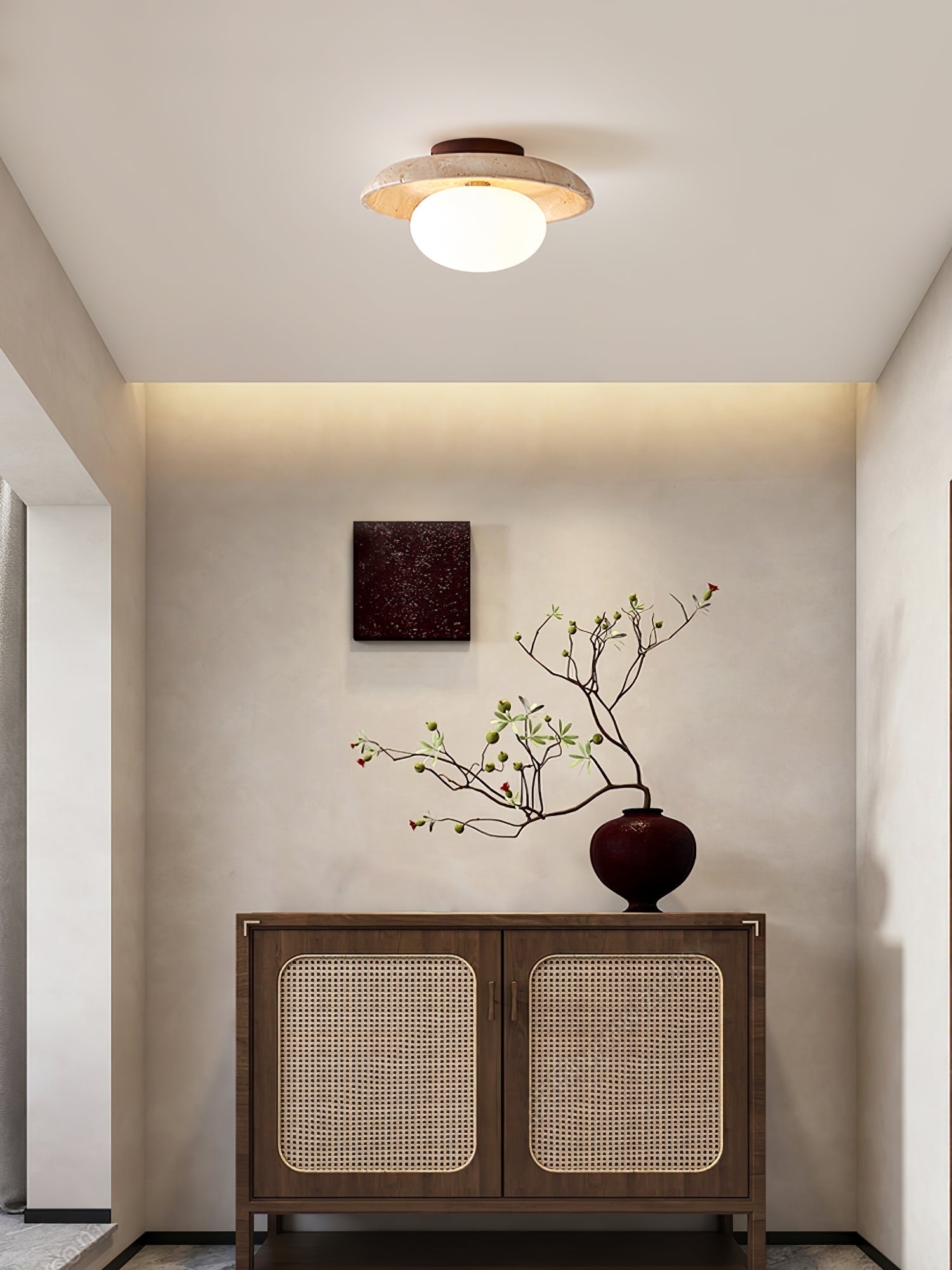 Freyza | Plafonnier minimaliste en travertin Cataliel – Chambre et salon minimalistes