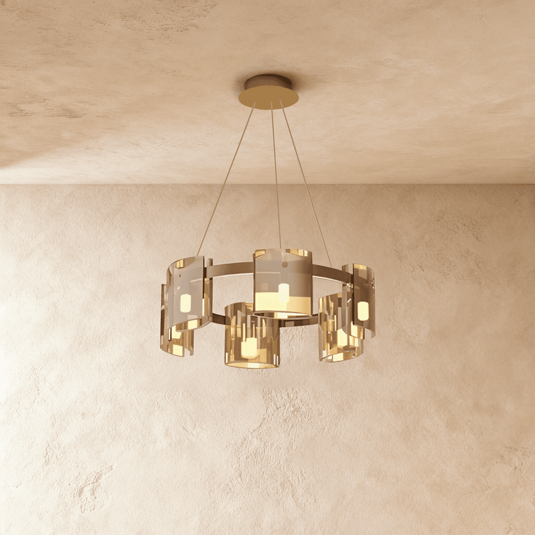 Freyza - LustraGlow | Elegant Contemporary Glass Ring Chandelier