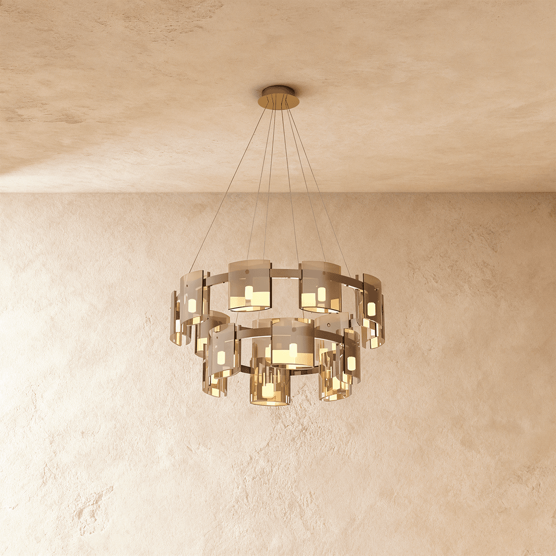 Freyza - LustraGlow | Elegant Contemporary Glass Ring Chandelier