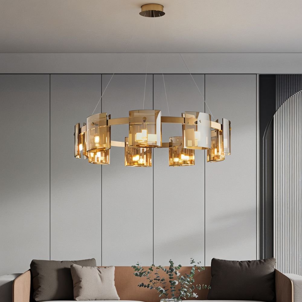 Freyza - LustraGlow | Elegant Contemporary Glass Ring Chandelier