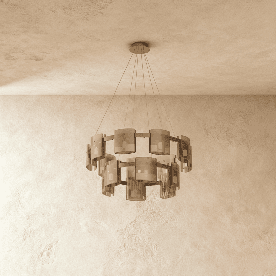 Freyza - LustraGlow | Elegant Contemporary Glass Ring Chandelier