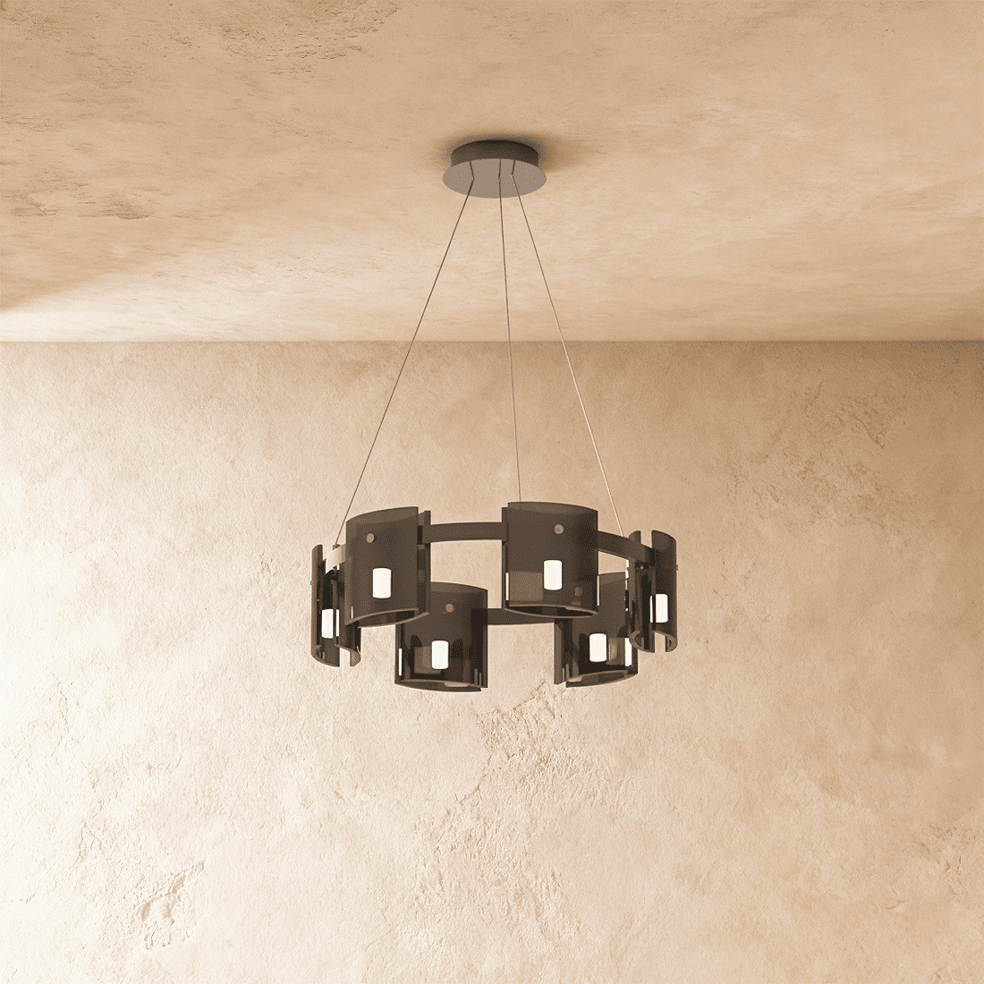 Freyza - LustraGlow | Elegant Contemporary Glass Ring Chandelier