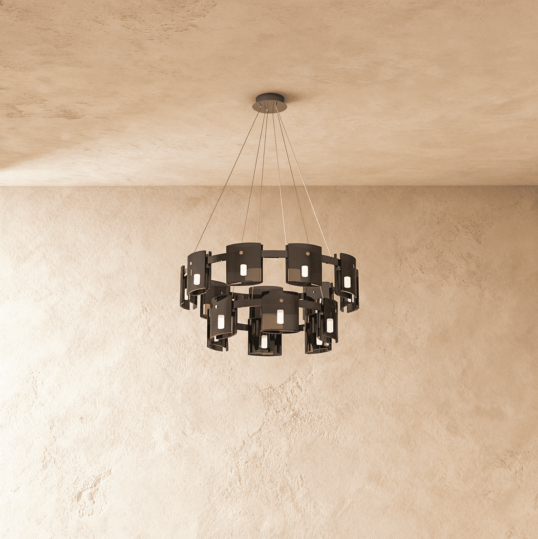 Freyza - LustraGlow | Elegant Contemporary Glass Ring Chandelier