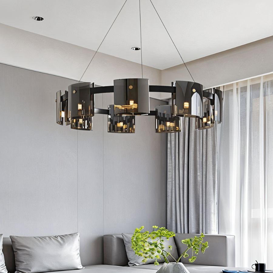 Freyza - LustraGlow | Elegant Contemporary Glass Ring Chandelier