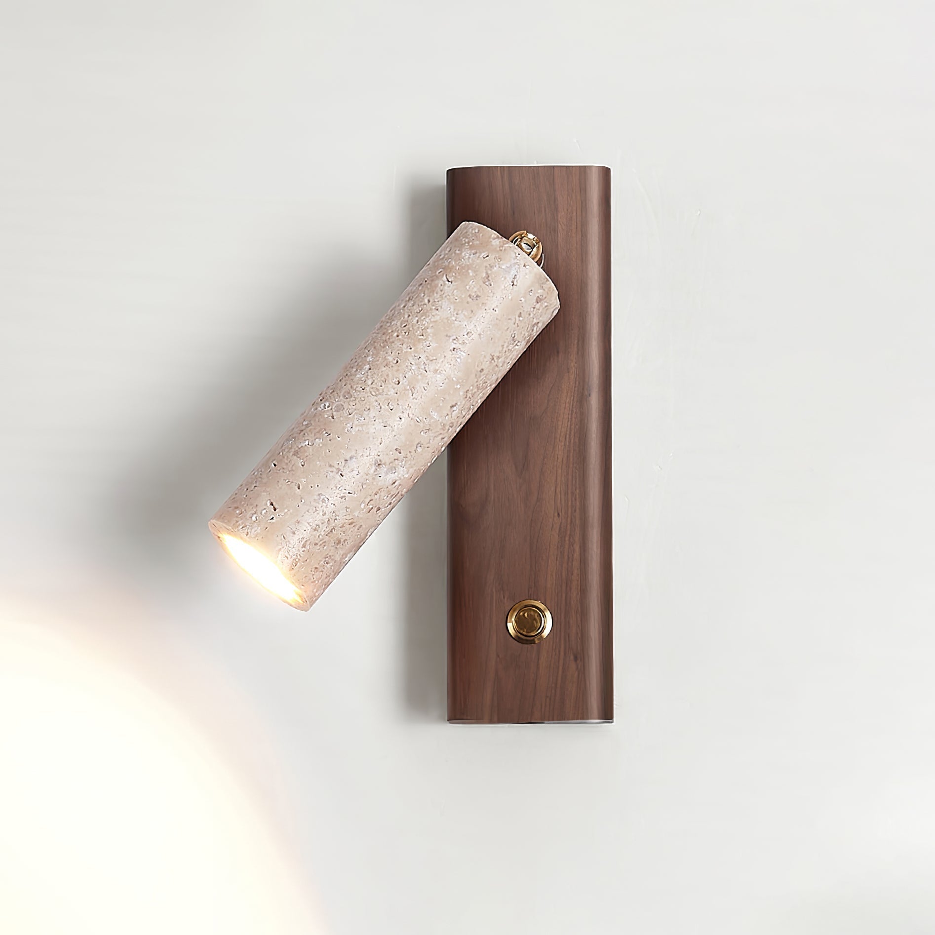 Freyza | Applique murale cylindrique en travertin Ornoria – Chambre Couloir