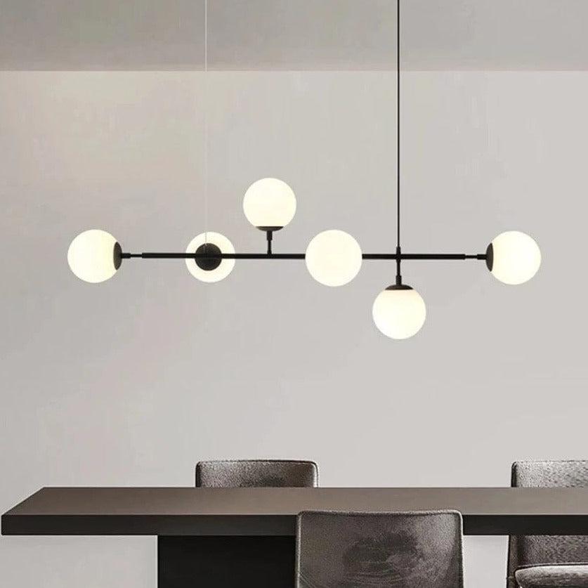 Freyza - Lustra | Elegant Black Satin Glass Kitchen Pendant Lighting Fixture