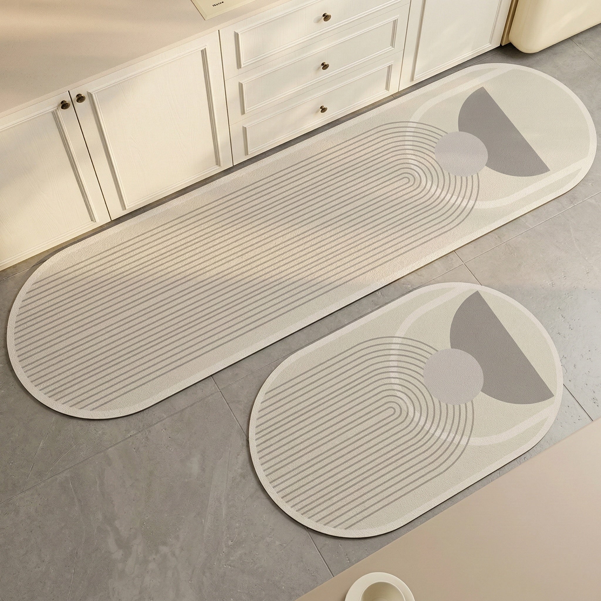 Freyza - Kitchen Floor Rug | Waterproof & Non-Slip Design | Easy-Care Oval Kitchen Rug for Safe Cooking