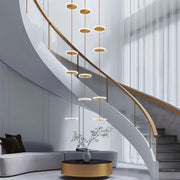 Freyza - LuxeAura | Elegant Gold Crystal Chandelier Light for Staircases