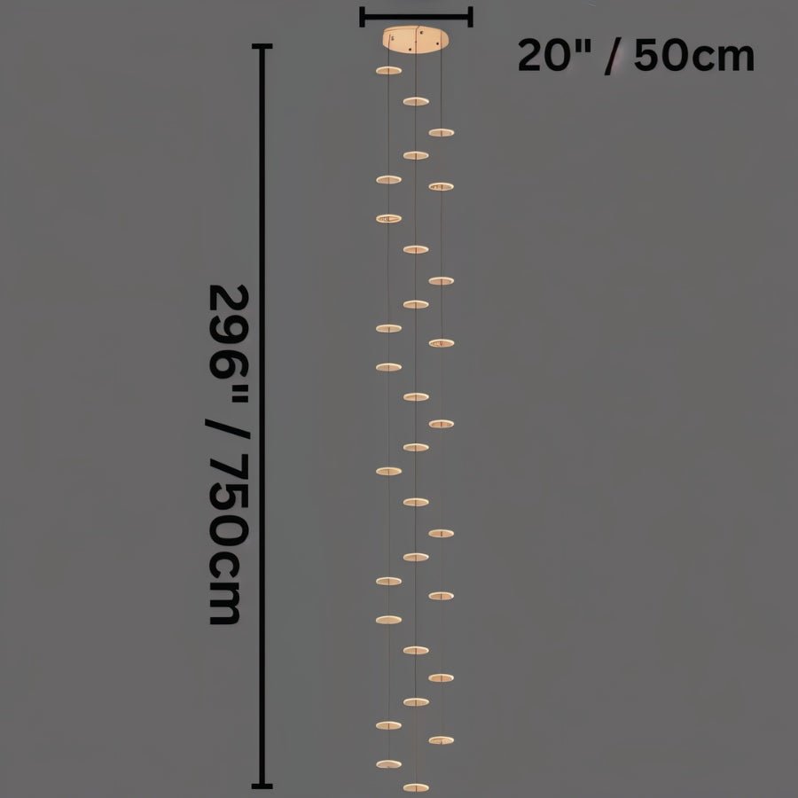 Freyza - LuxeAura | Elegant Gold Crystal Chandelier Light for Staircases