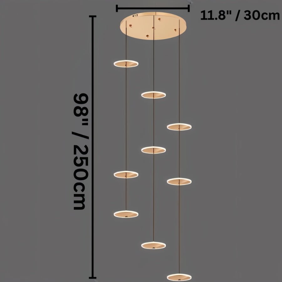 Freyza - LuxeAura | Elegant Gold Crystal Chandelier Light for Staircases