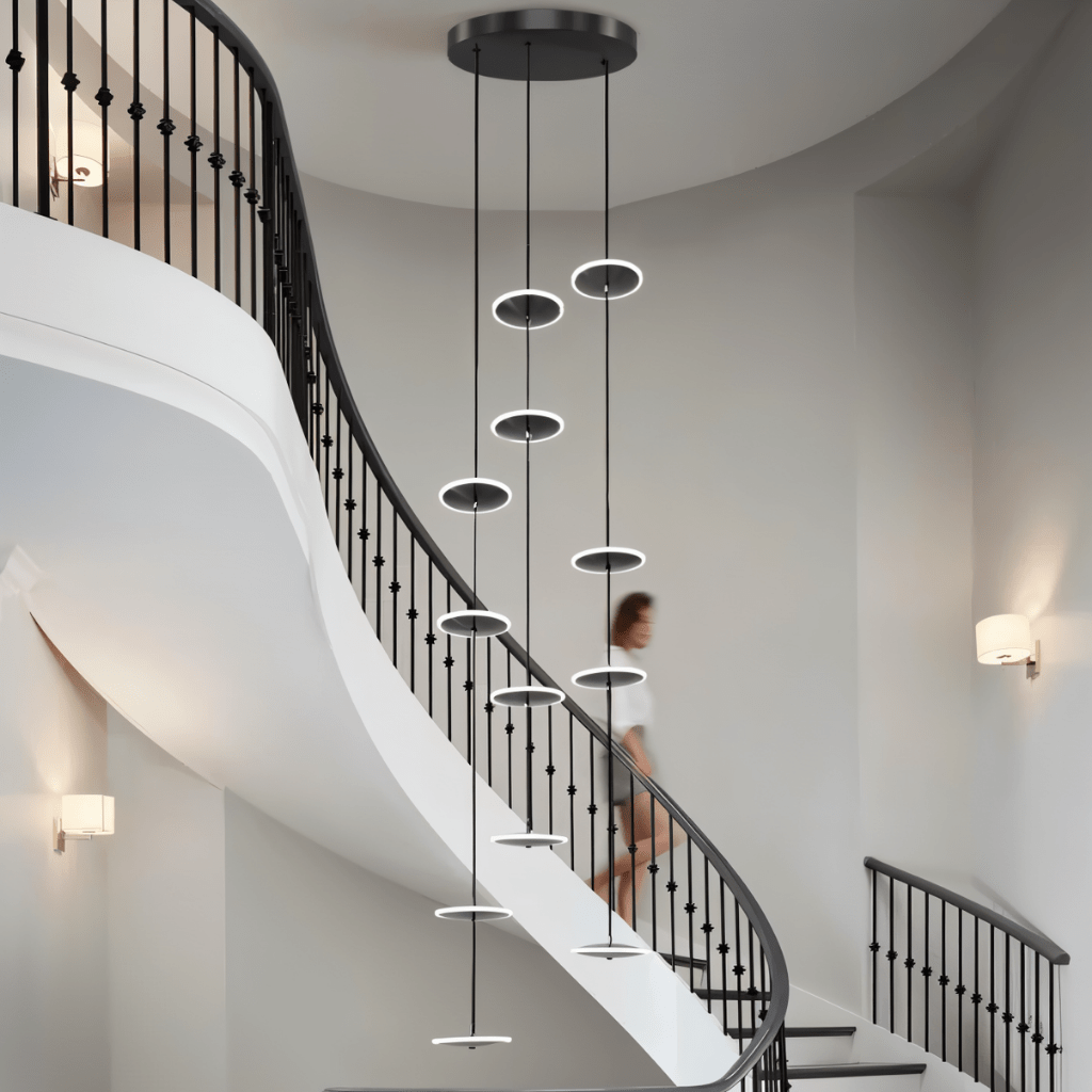 Freyza - LuxeAura | Elegant Gold Crystal Chandelier Light for Staircases