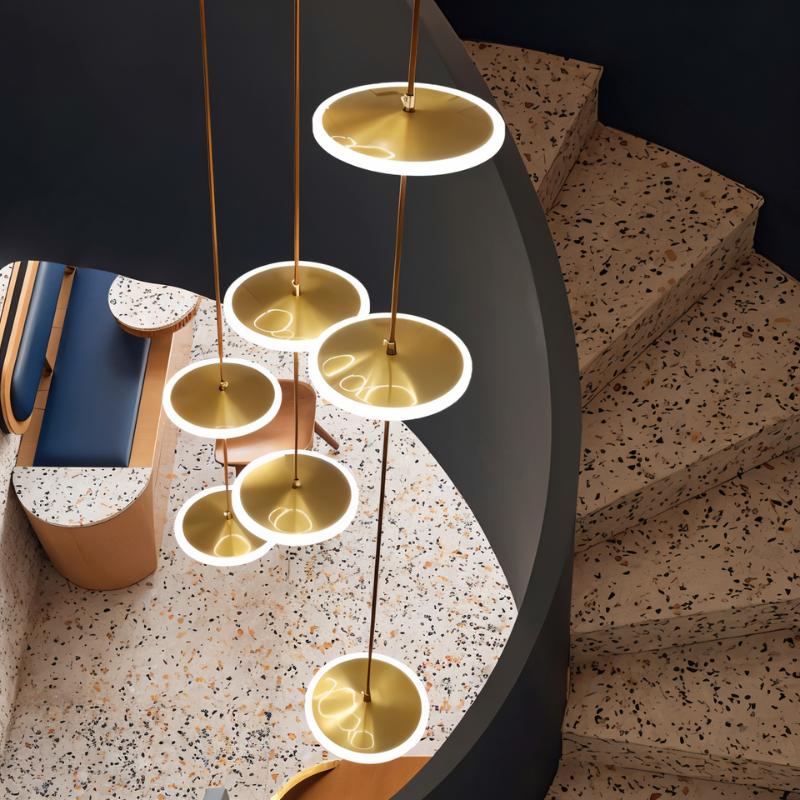 Freyza - LuxeAura | Elegant Gold Crystal Chandelier Light for Staircases