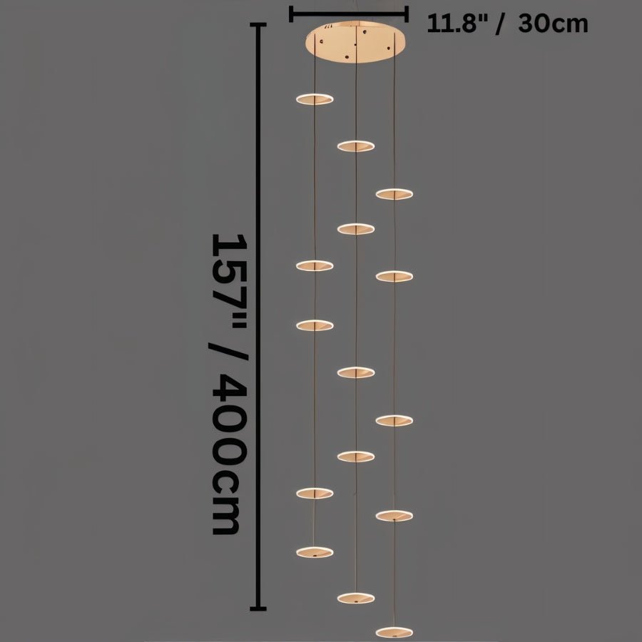Freyza - LuxeAura | Elegant Gold Crystal Chandelier Light for Staircases