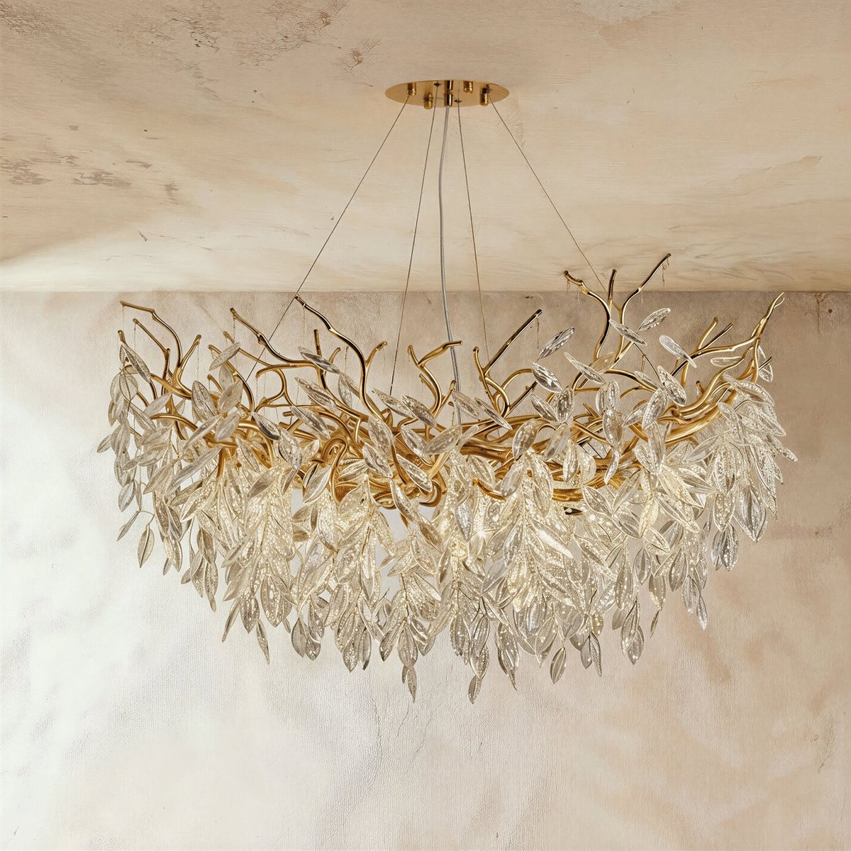 Freyza - LuxeAura | Elegant Modern Gold Crystal Chandelier Light Fixture