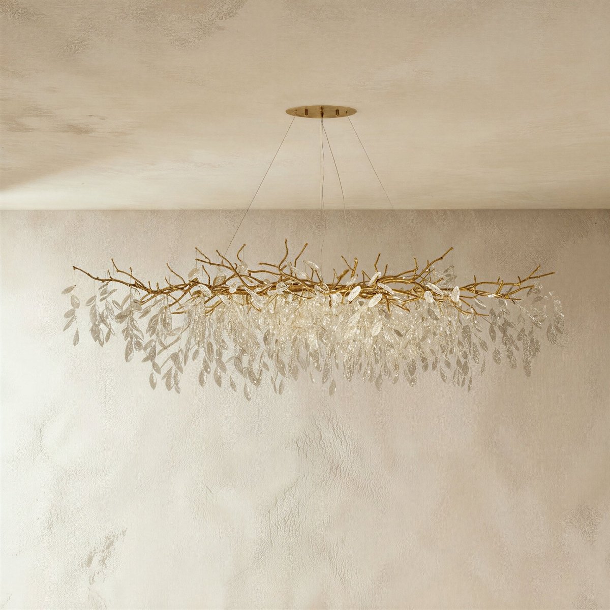 Freyza - LuxeAura | Elegant Modern Gold Crystal Chandelier Light Fixture