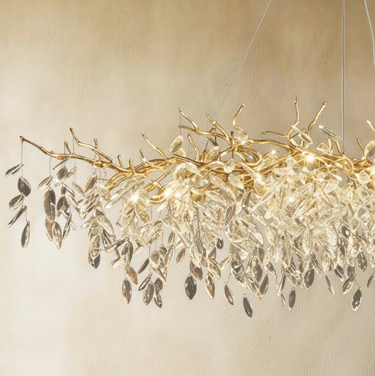 Freyza - LuxeAura | Elegant Modern Gold Crystal Chandelier Light Fixture