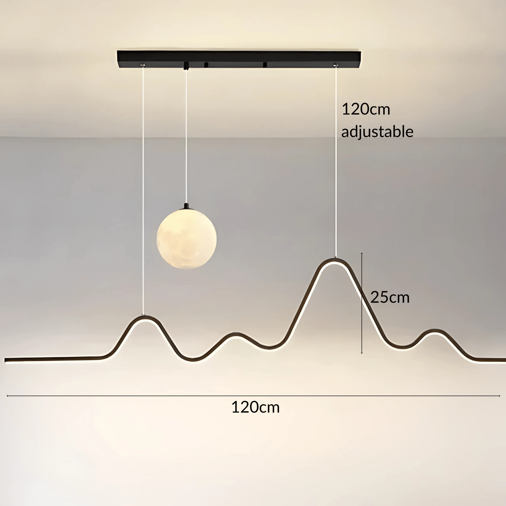 Freyza - LuxeAura | Modern Dimmable Black Dining Room Chandelier Light