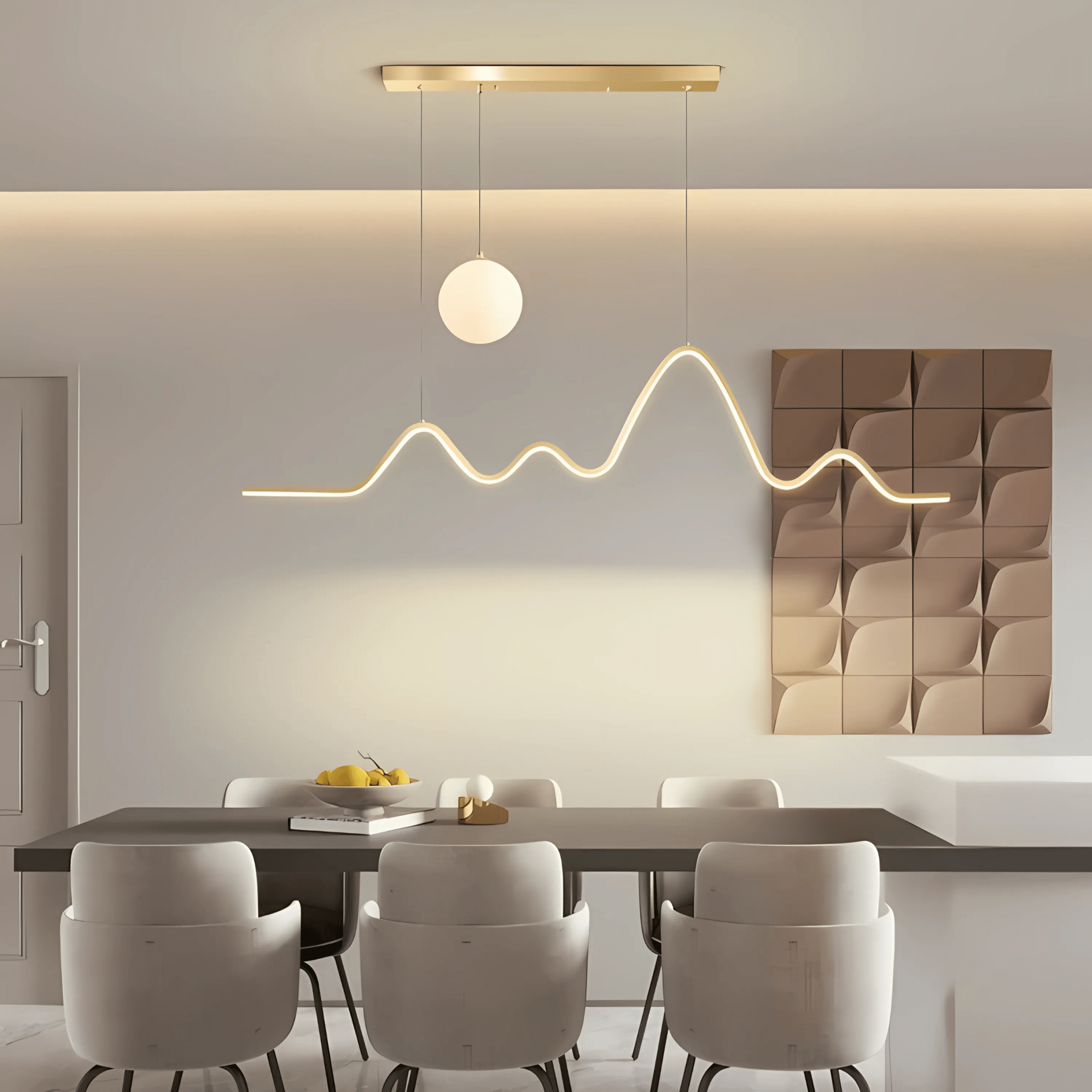 Freyza - LuxeAura | Modern Dimmable Black Dining Room Chandelier Light