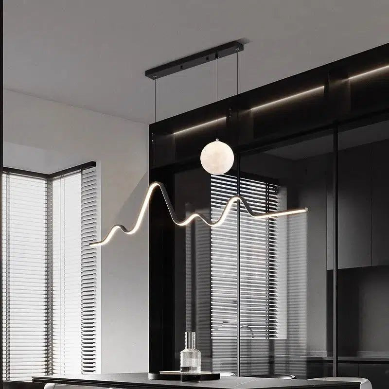 Freyza - LuxeAura | Modern Dimmable Black Dining Room Chandelier Light