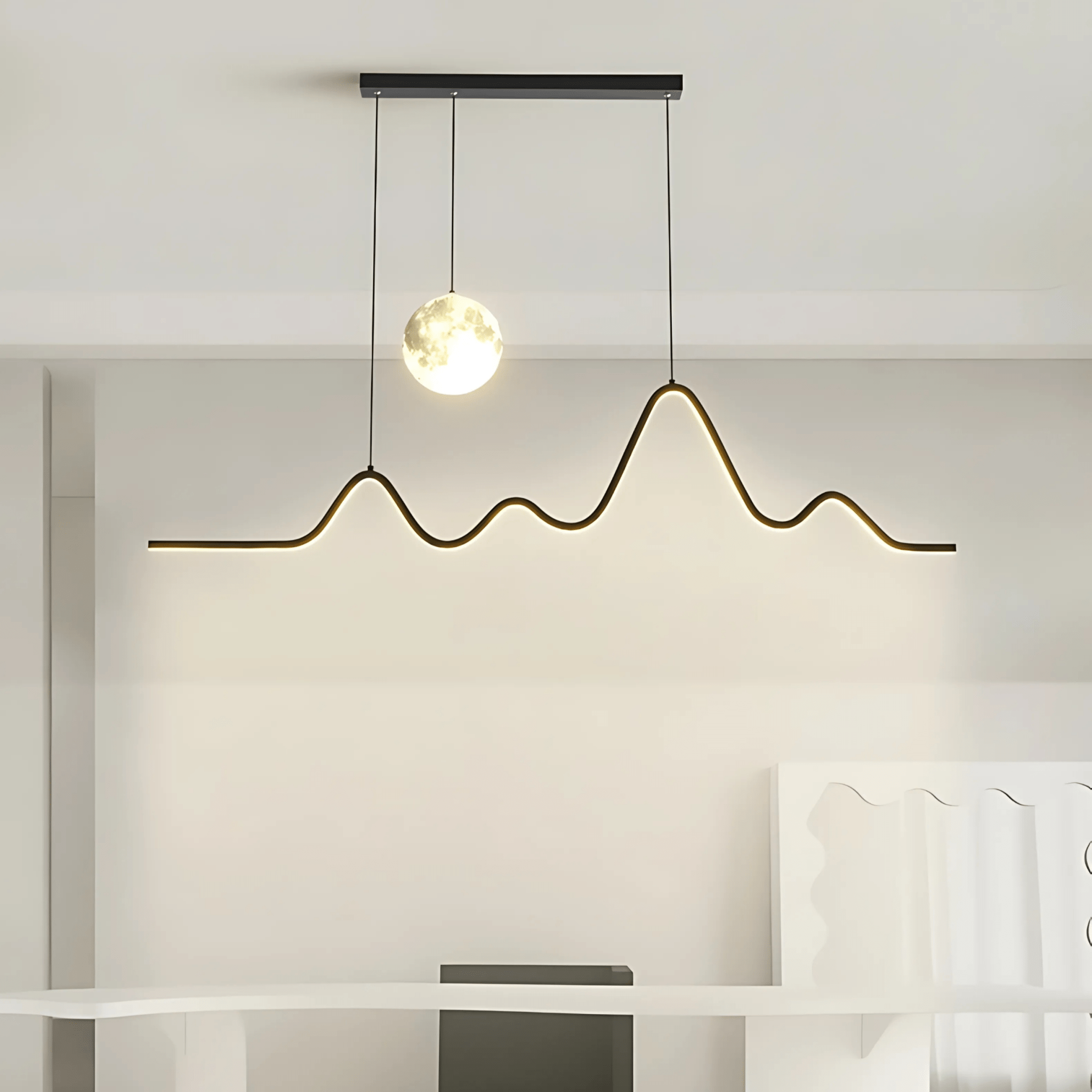 Freyza - LuxeAura | Modern Dimmable Black Dining Room Chandelier Light