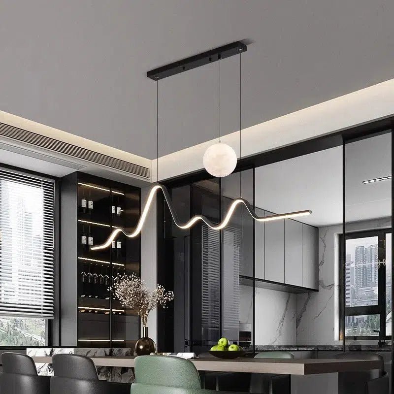 Freyza - LuxeAura | Modern Dimmable Black Dining Room Chandelier Light