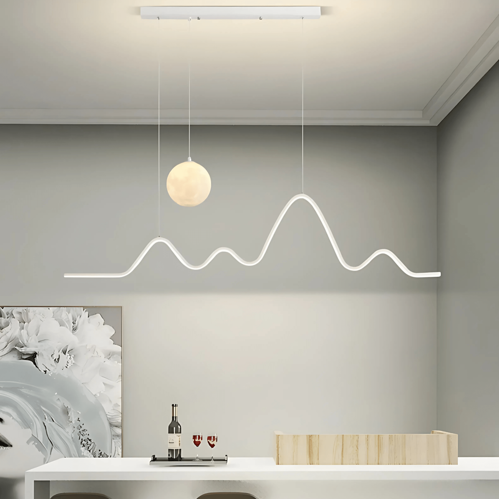 Freyza - LuxeAura | Modern Dimmable Black Dining Room Chandelier Light