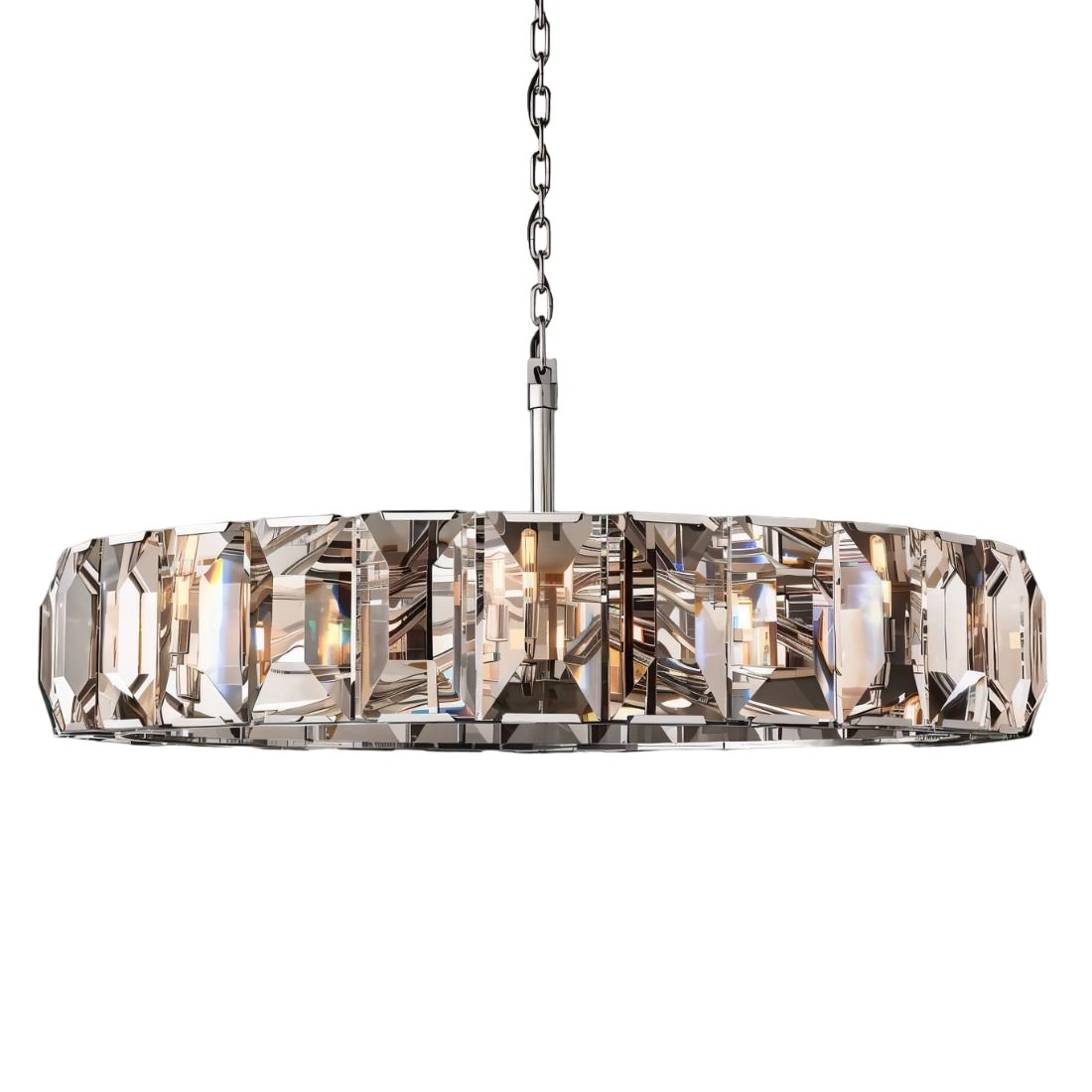 Freyza - LuxeCrystal | Dazzling Elegant Round Chandelier with Prismatic Design
