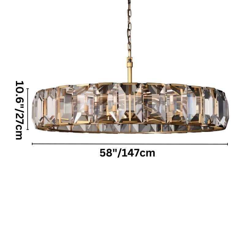 Freyza - LuxeCrystal | Dazzling Elegant Round Chandelier with Prismatic Design