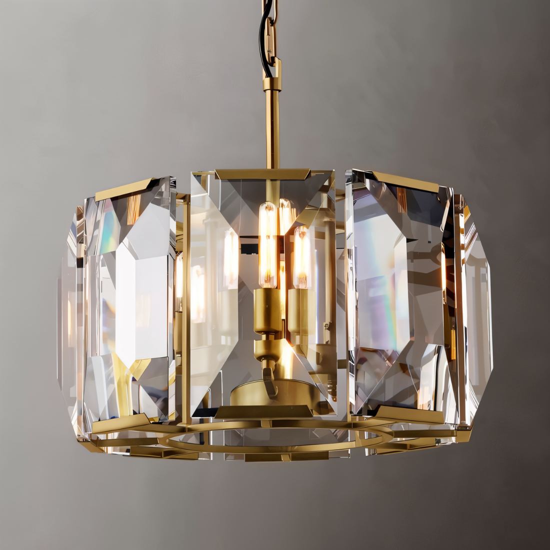 Freyza - LuxeCrystal | Dazzling Elegant Round Chandelier with Prismatic Design
