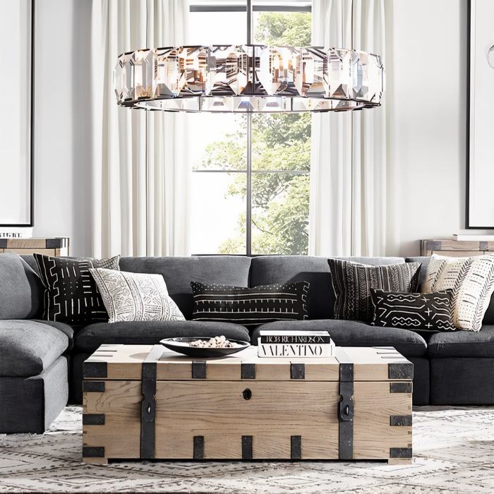Freyza - LuxeCrystal | Dazzling Elegant Round Chandelier with Prismatic Design