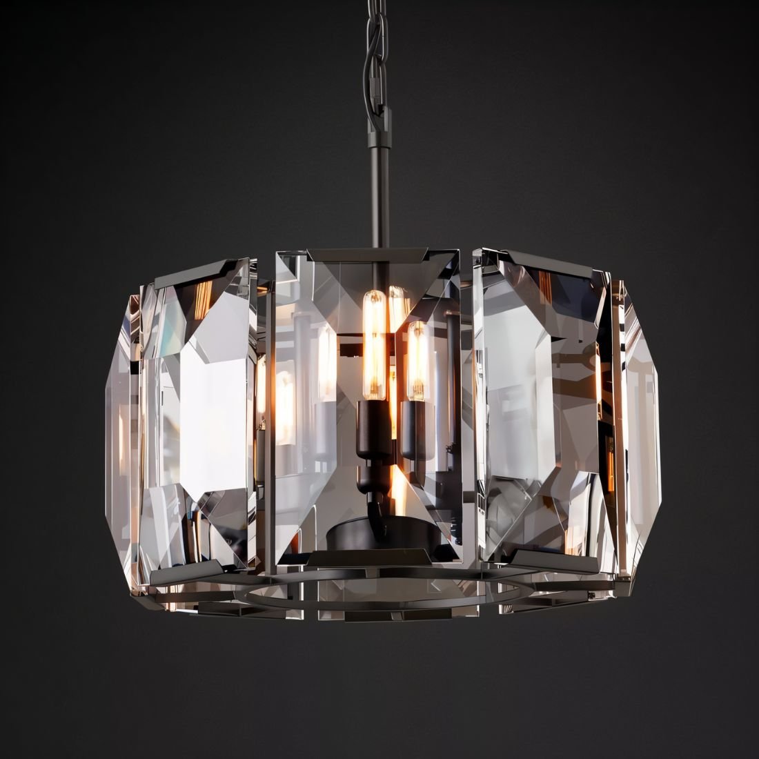 Freyza - LuxeCrystal | Dazzling Elegant Round Chandelier with Prismatic Design