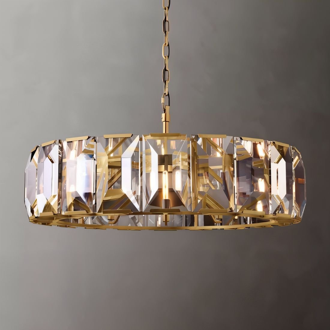 Freyza - LuxeCrystal | Dazzling Elegant Round Chandelier with Prismatic Design