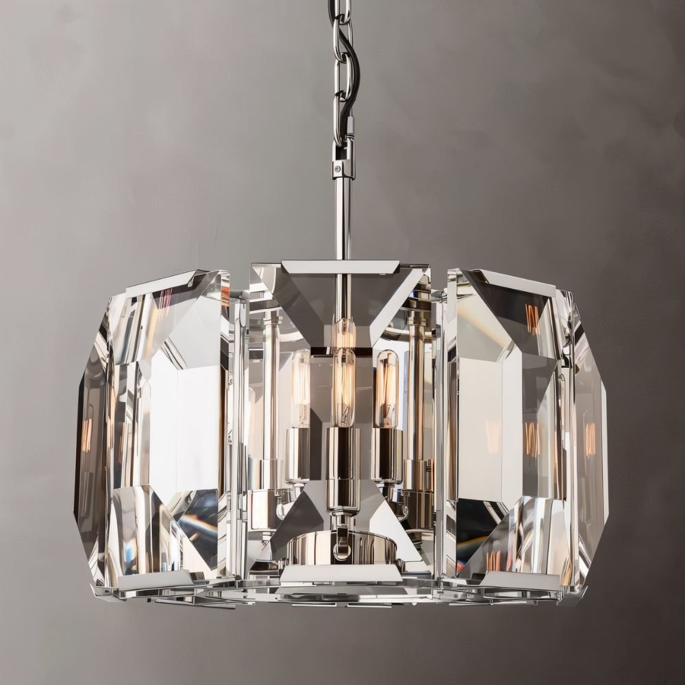 Freyza - LuxeCrystal | Dazzling Elegant Round Chandelier with Prismatic Design