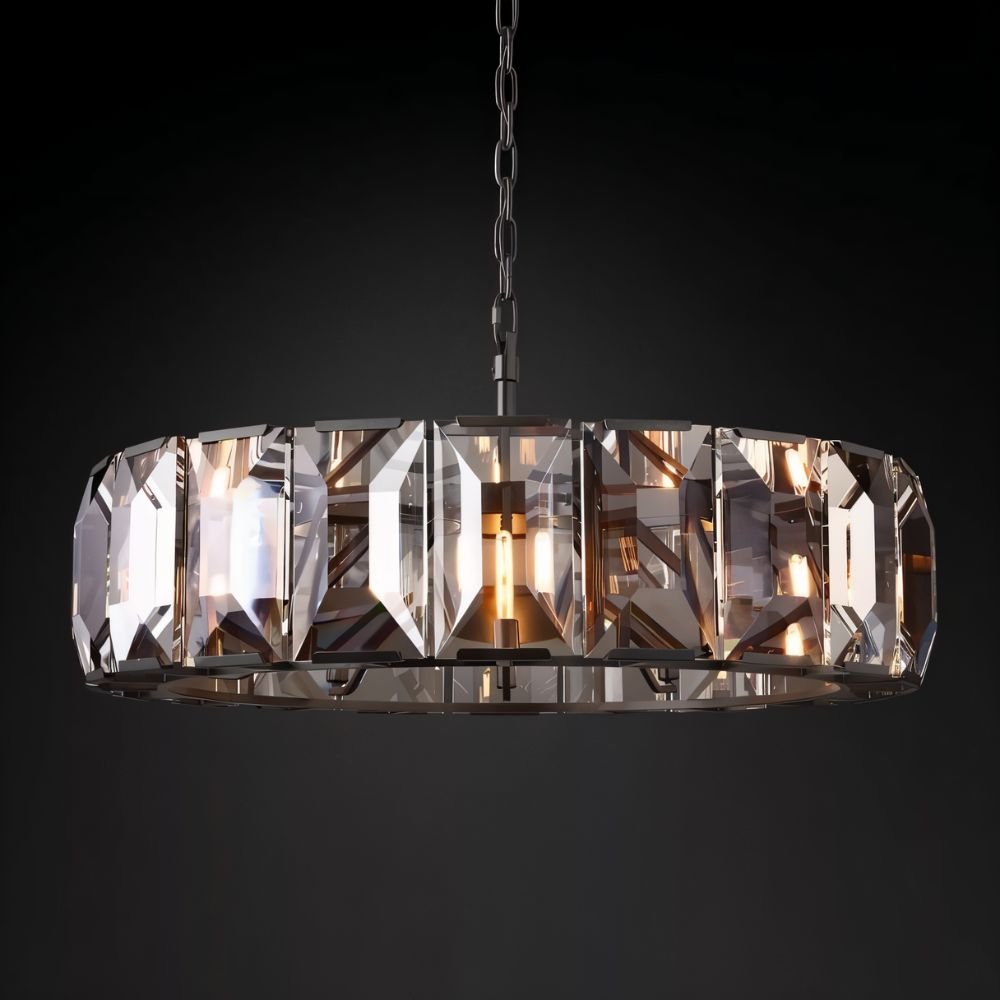 Freyza - LuxeCrystal | Dazzling Elegant Round Chandelier with Prismatic Design