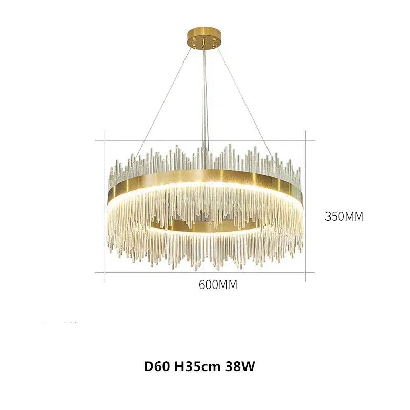 Freyza - LuxeCrystal | Elegant Gold Crystal Chandelier Light Fixture for Luxurious Spaces