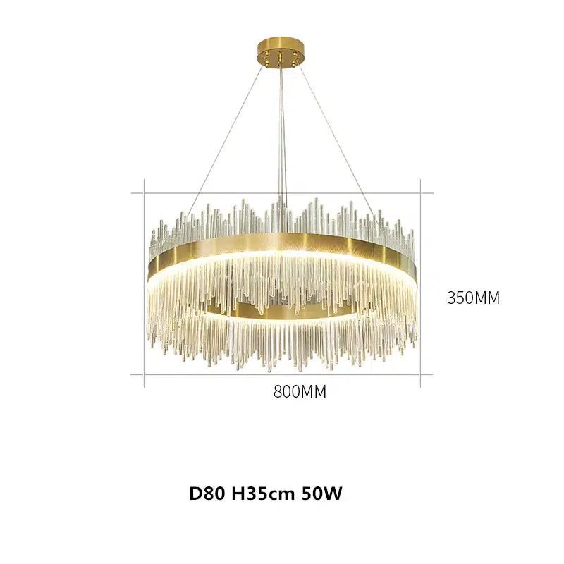 Freyza - LuxeCrystal | Elegant Gold Crystal Chandelier Light Fixture for Luxurious Spaces