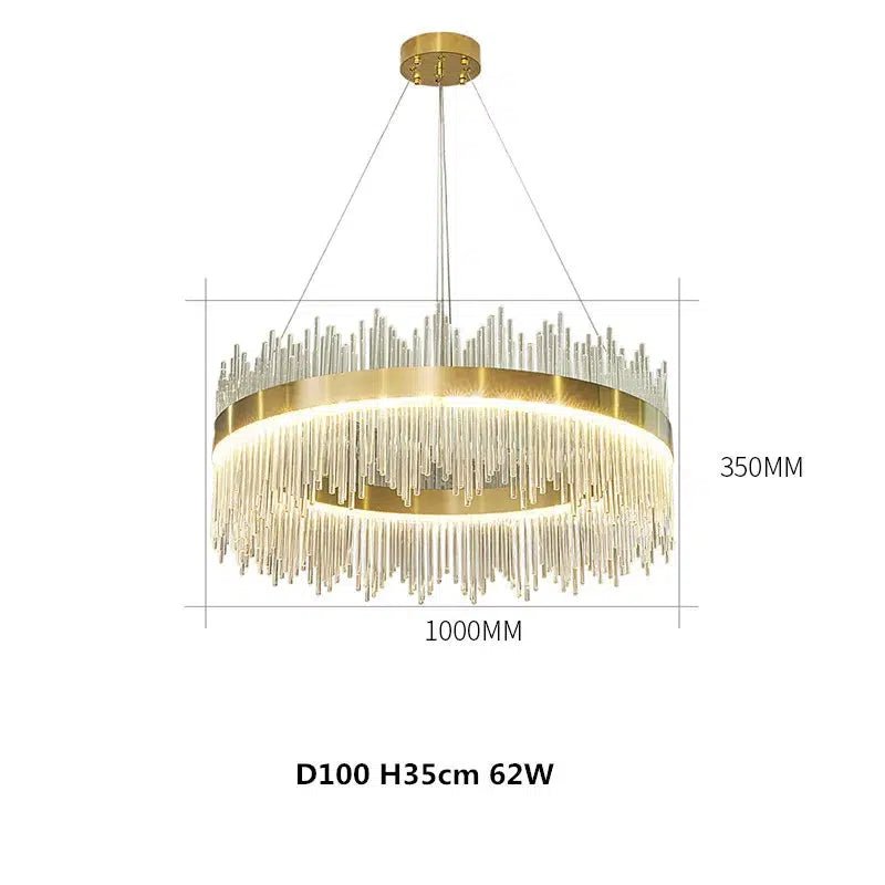 Freyza - LuxeCrystal | Elegant Gold Crystal Chandelier Light Fixture for Luxurious Spaces