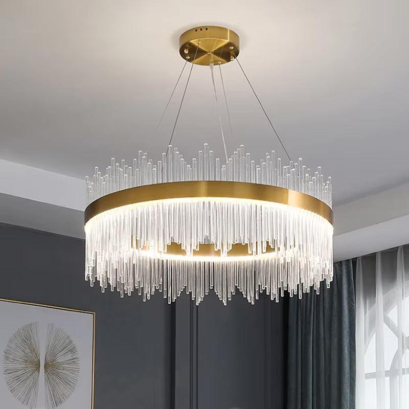 Freyza - LuxeCrystal | Elegant Gold Crystal Chandelier Light Fixture for Luxurious Spaces