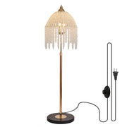 LuxeCrystal | Elegant Modern Gold Floor Lamp with Dual Style Options 0