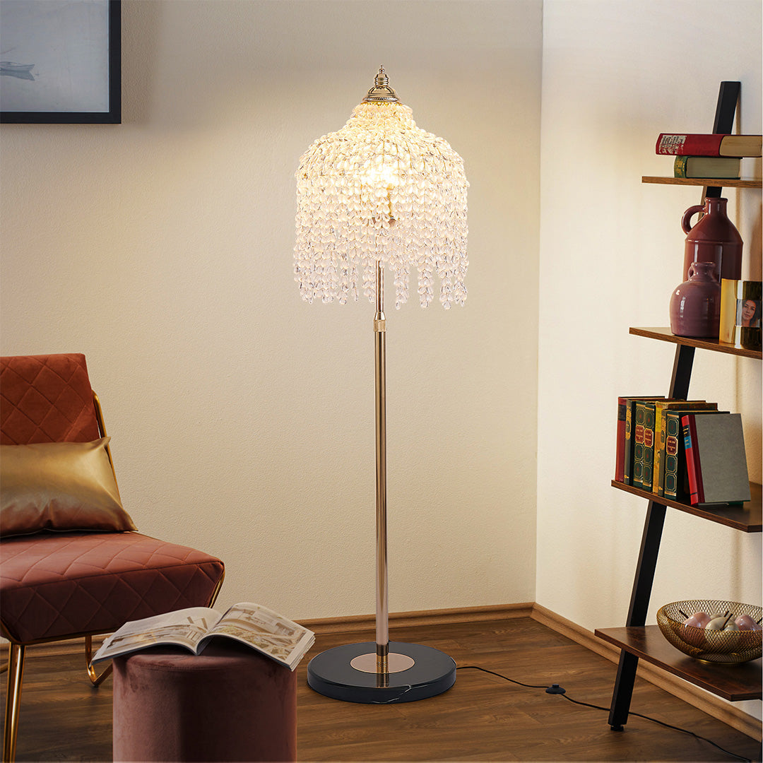 LuxeCrystal | Elegant Modern Gold Floor Lamp with Dual Style Options 1