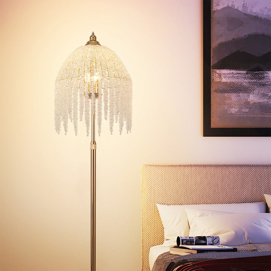 LuxeCrystal | Elegant Modern Gold Floor Lamp with Dual Style Options 5
