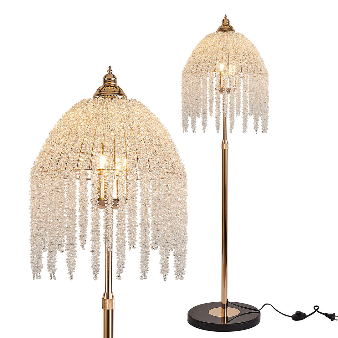 LuxeCrystal | Elegant Modern Gold Floor Lamp with Dual Style Options 7