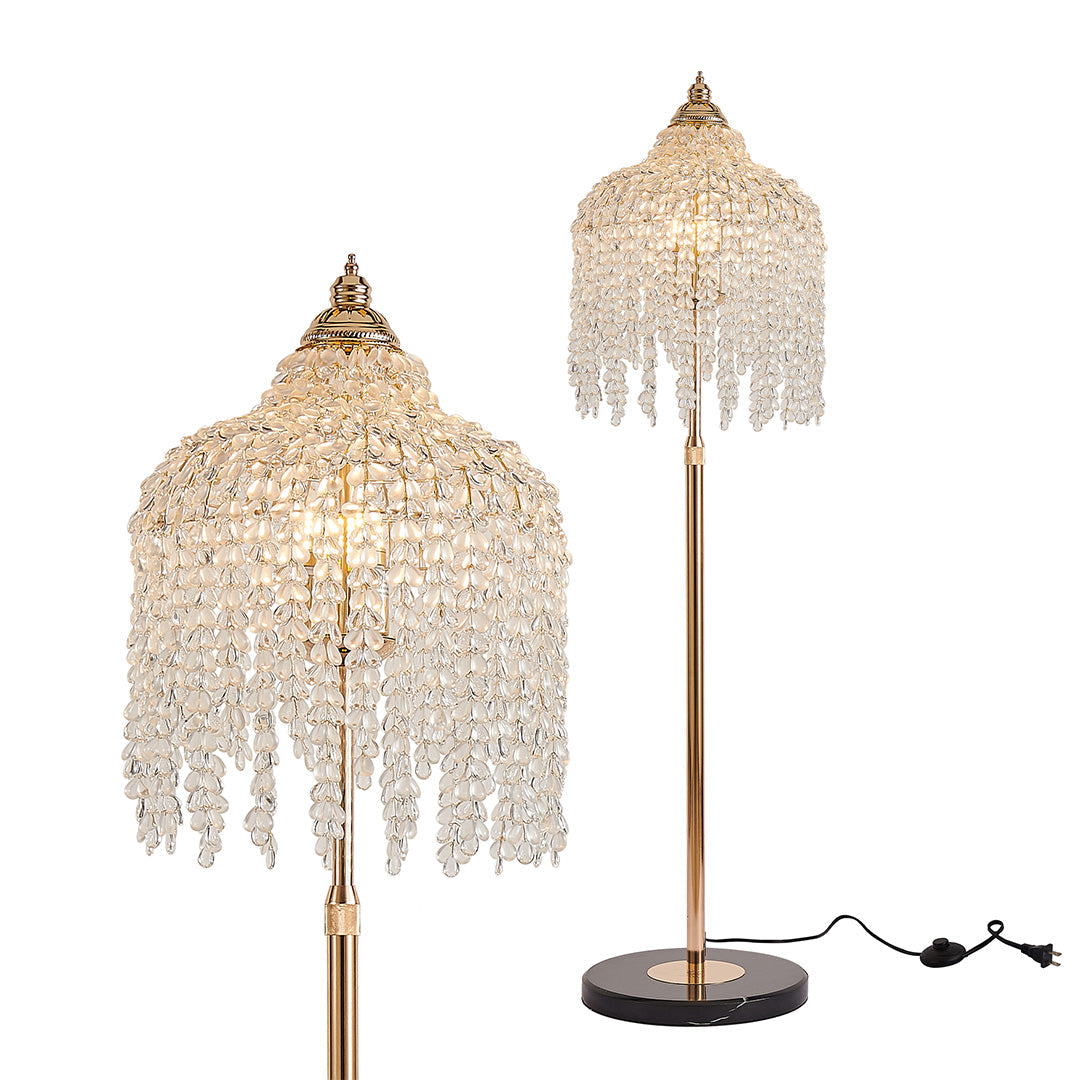 LuxeCrystal | Elegant Modern Gold Floor Lamp with Dual Style Options 8